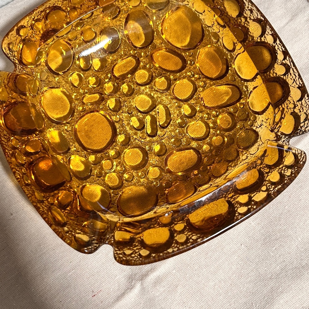 Amber Glass Art Plate